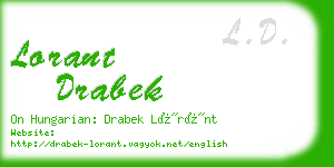lorant drabek business card